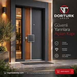 Model – Antrasit & Ahşap Detaylı Modern Kapı